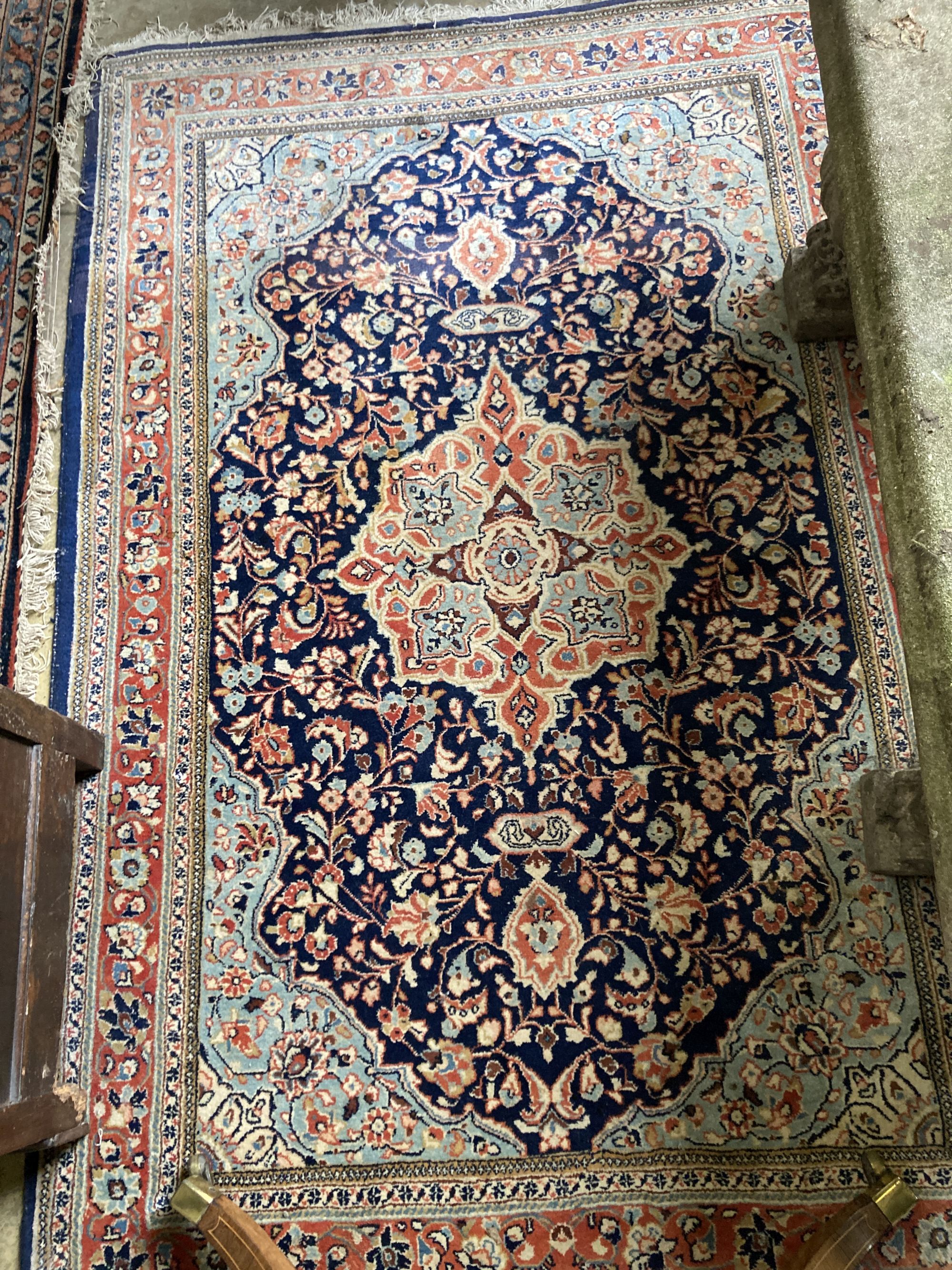An Aubusson style wall hanging, 180 x 135cm and a North West Persian rug